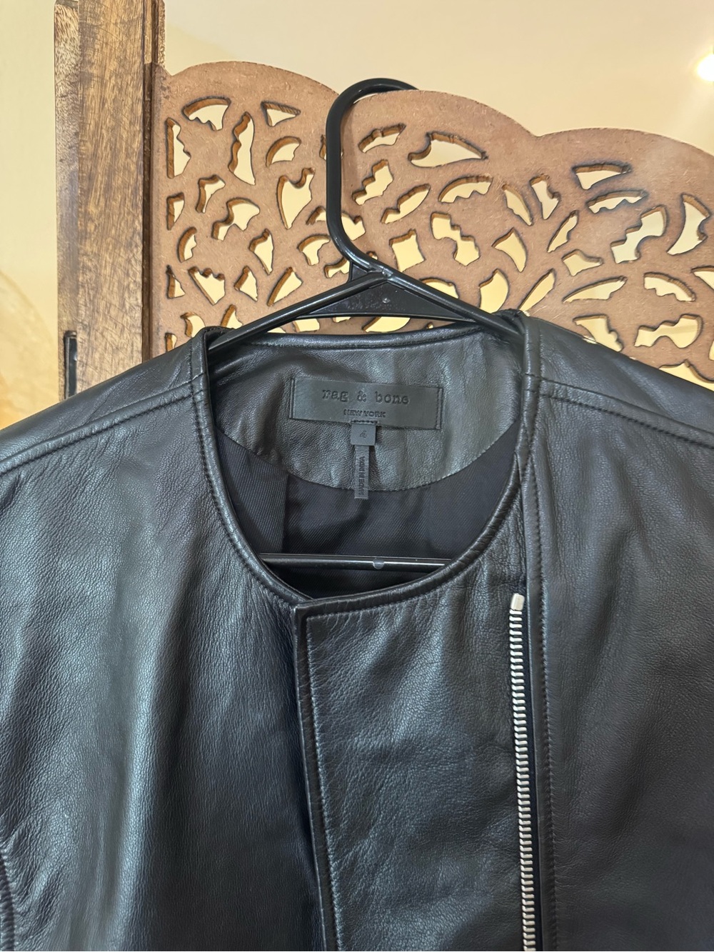 Rag & Bone Harrison Moto Lamb Leather Zip Jacket - Picture 3 of 4